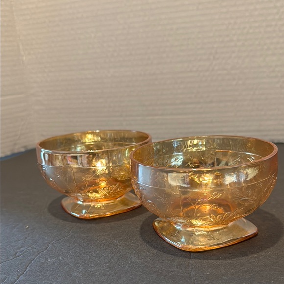 Set of Two Jeanette Floragold Sherbert Dishes - Picture 5 of 6